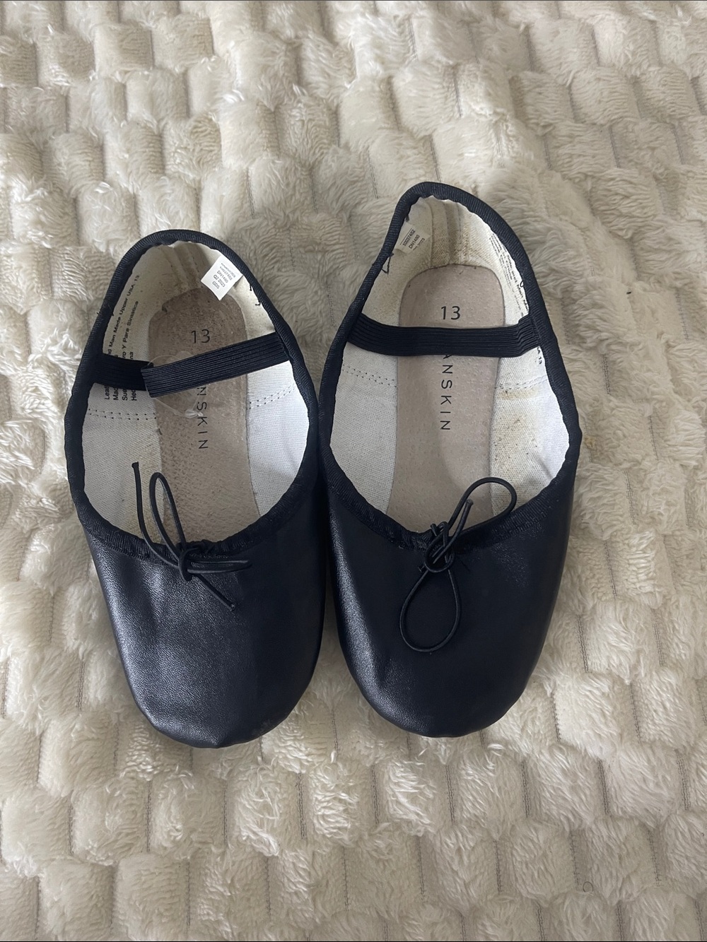 Danskin Black Girls Ballet Flats with Elastic Strap